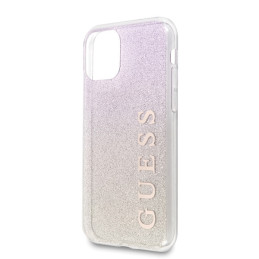 Guess GUHCN65PCUGLGPI iPhone 11 Pro Max rožinio aukso/ aukso rožinės spalvos kietas dėklas Gradient Glitter