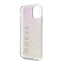Guess GUHCN65PCUGLGPI iPhone 11 Pro Max rožinio aukso/ aukso rožinės spalvos kietas dėklas Gradient Glitter