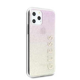 Guess GUHCN65PCUGLGPI iPhone 11 Pro Max rožinio aukso/ aukso rožinės spalvos kietas dėklas Gradient Glitter