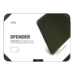 UNIQ Dfender dangtelis 15" nešiojamam kompiuteriui - žalias