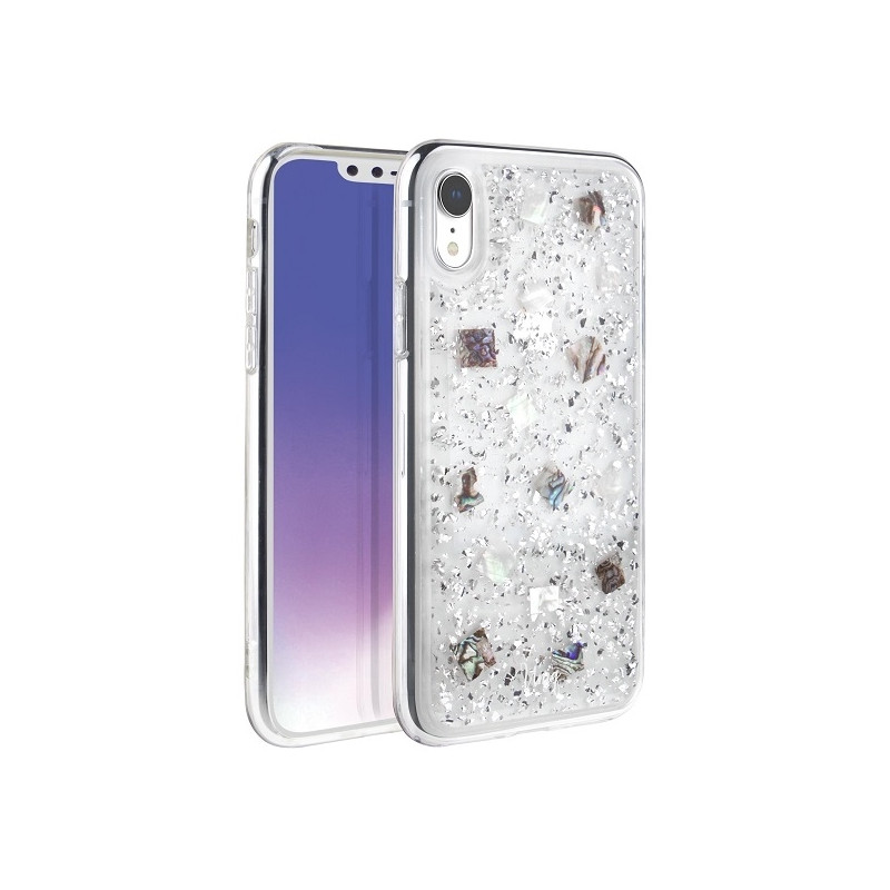 UNIQ Lumence Clear dėklas iPhone Xr - sidabrinis