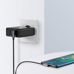 Ugreen kampinis kabelis USB – USB Type C Quick Charge 3.0 QC3.0 3 A 2 m pilkas (US176 20857)