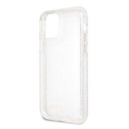 Guess Glitter dėklas iPhone 11 Pro - sidabrinis