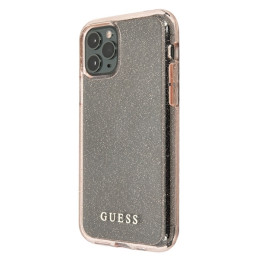 Guess Glitter dėklas iPhone 11 Pro Max - rožinis