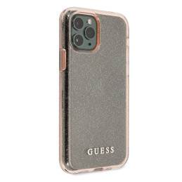 Guess Glitter dėklas iPhone 11 Pro Max - rožinis