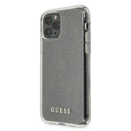 Guess Glitter dėklas iPhone 11 Pro Max - sidabrinis