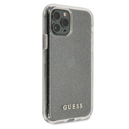 Guess Glitter dėklas iPhone 11 Pro Max - sidabrinis