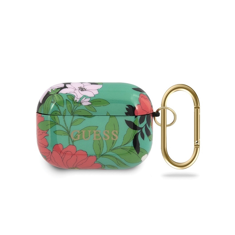 Guess N.1 Flower Collection dėklas, skirtas AirPods Pro – žalias