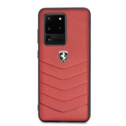 „Ferrari Heritage“ dygsniuotas dėklas, skirtas Samsung Galaxy S20 Ultra – raudonas