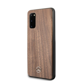 Mercedes Wood Line Walnut dėklas Samsung Galaxy S20 - rudas