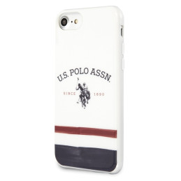 JAV Polo Assn byla Trispalvių raštų kolekcija, skirta iPhone 7 / 8 / SE 2020 / SE 2022 - balta