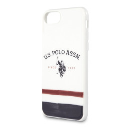 JAV Polo Assn byla Trispalvių raštų kolekcija, skirta iPhone 7 / 8 / SE 2020 / SE 2022 - balta