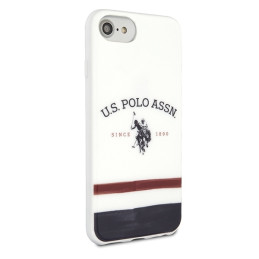 JAV Polo Assn byla Trispalvių raštų kolekcija, skirta iPhone 7 / 8 / SE 2020 / SE 2022 - balta