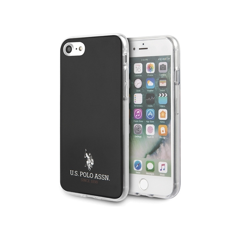 JAV Polo Assn byla Blizgus, skirtas iPhone 7 / 8 / SE 2020 / SE 2022 - juodas