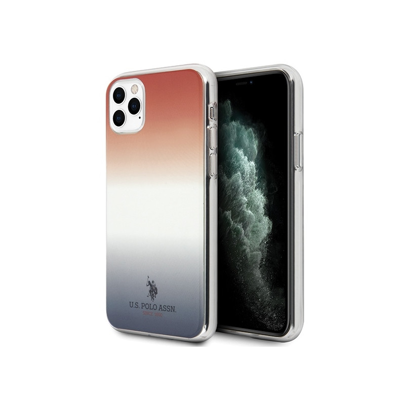 JAV Polo Assn byla Gradiento raštų kolekcija, skirta iPhone 11 Pro – raudona ir mėlyna