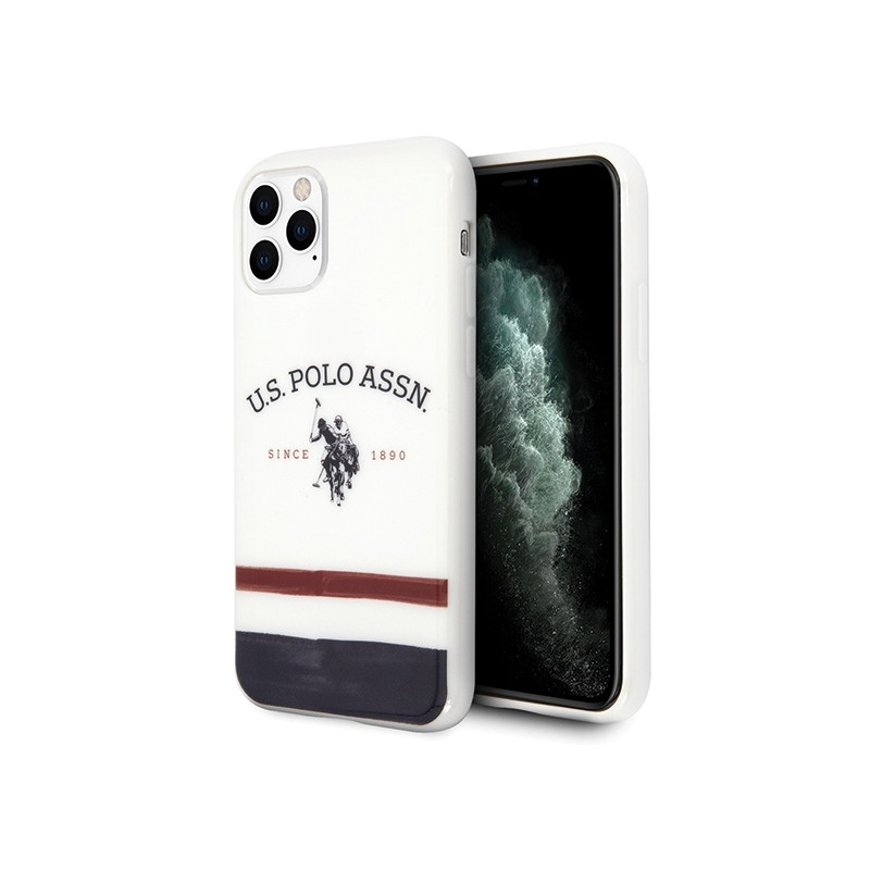 JAV Polo Assn byla Trispalvių raštų kolekcija, skirta iPhone 11 Pro Max – balta