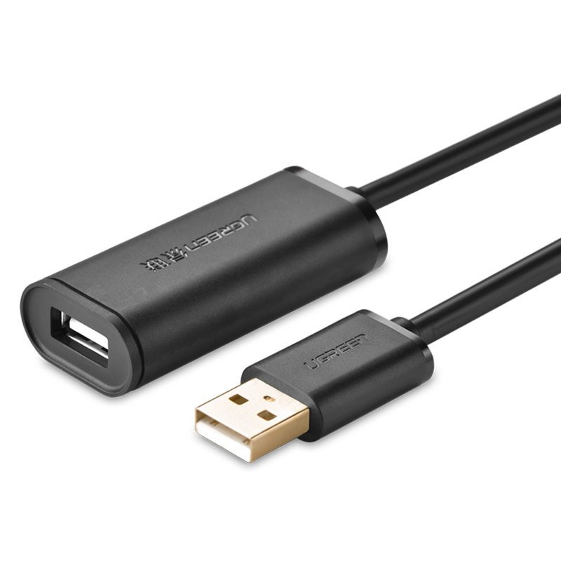 Ugreen aktyvus kabelis USB 2.0 ilgintuvas 480 Mbps 10 m juodas (US121 10321)