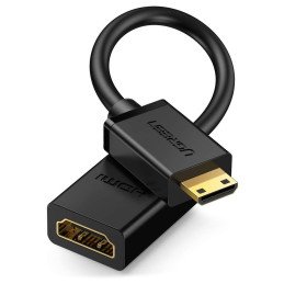 Ugreen adapterio laidas HDMI (moteris) - mini HDMI (vyriškas) 4K 60 Hz Ethernet HEC ARC garsas 32 kanalai 22 cm juodas (...