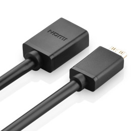 Ugreen adapterio laidas HDMI (moteris) - mini HDMI (vyriškas) 4K 60 Hz Ethernet HEC ARC garsas 32 kanalai 22 cm juodas (...