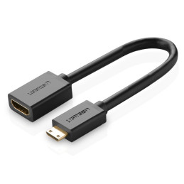 Ugreen adapterio laidas HDMI (moteris) - mini HDMI (vyriškas) 4K 60 Hz Ethernet HEC ARC garsas 32 kanalai 22 cm juodas (...