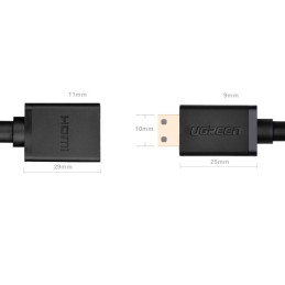 Ugreen adapterio laidas HDMI (moteris) - mini HDMI (vyriškas) 4K 60 Hz Ethernet HEC ARC garsas 32 kanalai 22 cm juodas (...