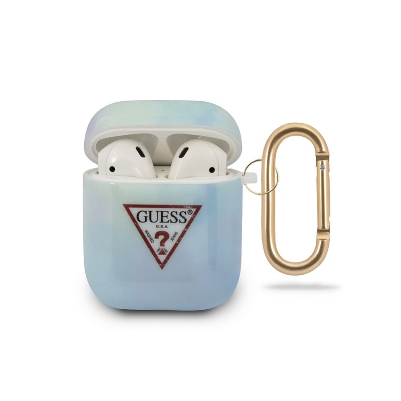 Guess Tie & Dye Collection dėklas, skirtas AirPods 1/ 2 – mėlynas
