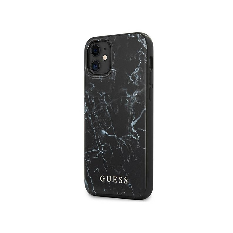 Guess Marble dėklas iPhone 12 mini - juodas
