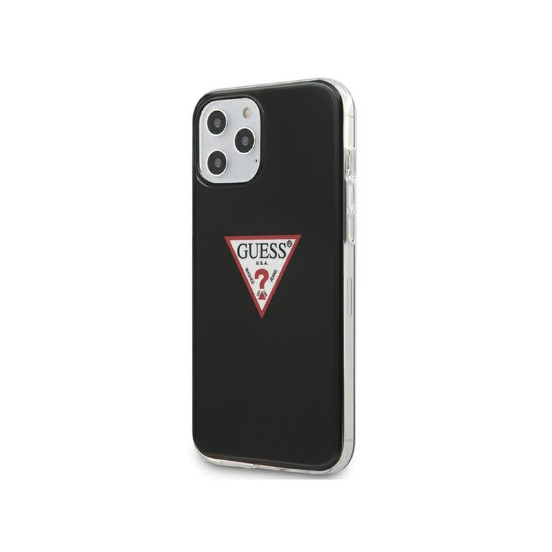 Guess GUHCP12LPCUCTLBK iPhone 12 Pro Max 6,7 colių juodos/ juodos kietos spalvos trikampio kolekcija