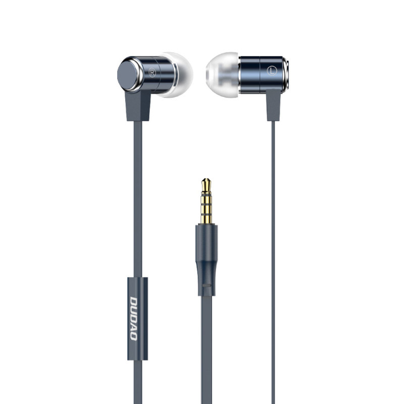 Dudao į ausis įdedamos ausinės, ausinės su nuotolinio valdymo pultu ir mikrofonu 3,5 mm mini lizdas mėlynas (X13S)