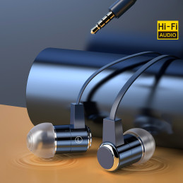 Dudao į ausis įdedamos ausinės, ausinės su nuotolinio valdymo pultu ir mikrofonu 3,5 mm mini lizdas mėlynas (X13S)