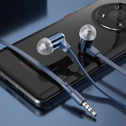 Dudao į ausis įdedamos ausinės, ausinės su nuotolinio valdymo pultu ir mikrofonu 3,5 mm mini lizdas mėlynas (X13S)
