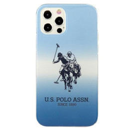 JAV Polo Assn byla Gradiento raštų kolekcija, skirta iPhone 12 / iPhone 12 Pro – mėlyna