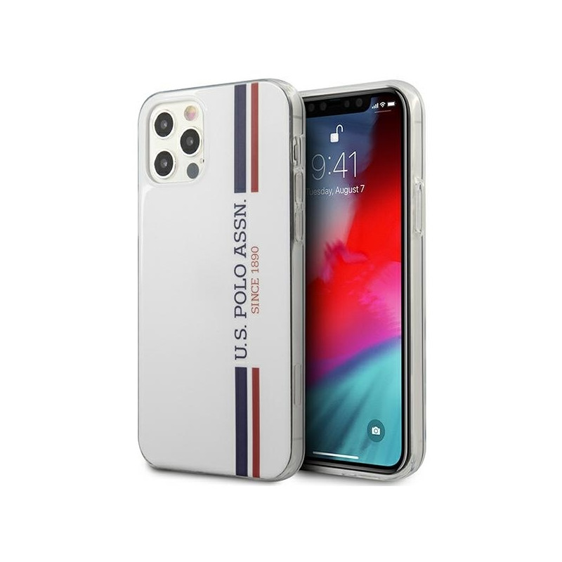 JAV Polo Assn byla Trispalvė kolekcija iPhone 12 / iPhone 12 Pro - balta