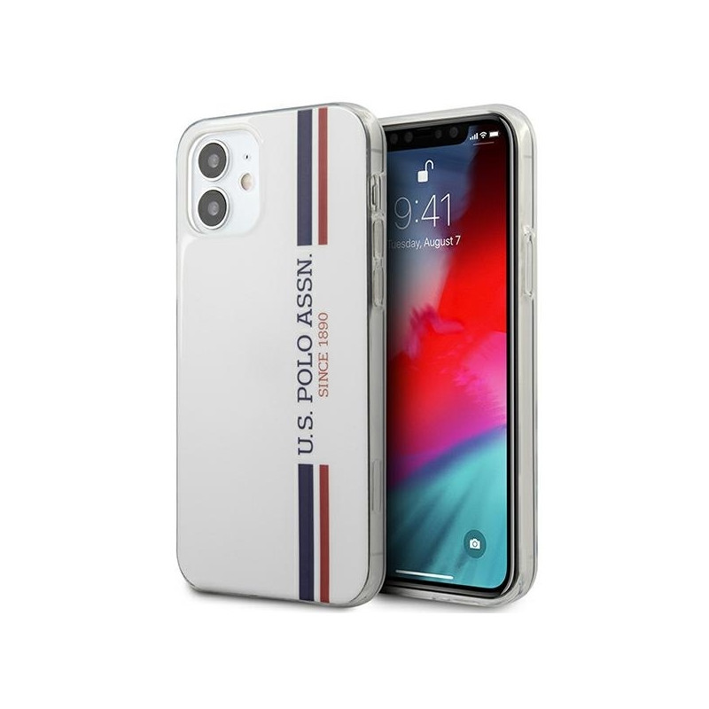 JAV Polo Assn byla Trispalvė kolekcija iPhone 12 mini - balta