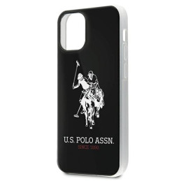 JAV Polo Assn byla Shiny Big Logo iPhone 12 mini - juodas Shiny Big logotipas