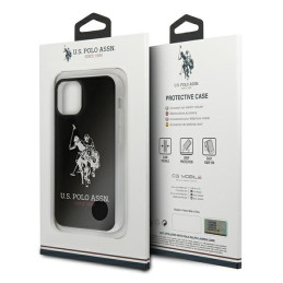 JAV Polo Assn byla Shiny Big Logo iPhone 12 mini - juodas Shiny Big logotipas