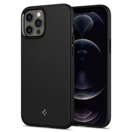 Spigen Mag Armor dėklas, skirtas iPhone 12 / iPhone 12 Pro - matinė juoda