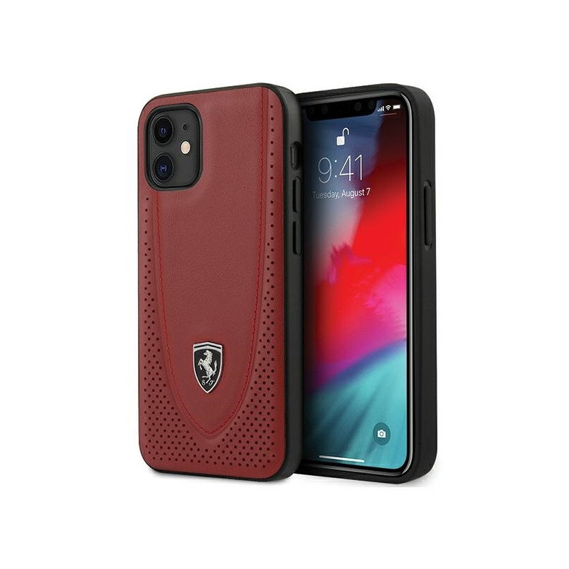 Ferrari Off Track Perforuotas dėklas iPhone 12 mini - raudonas