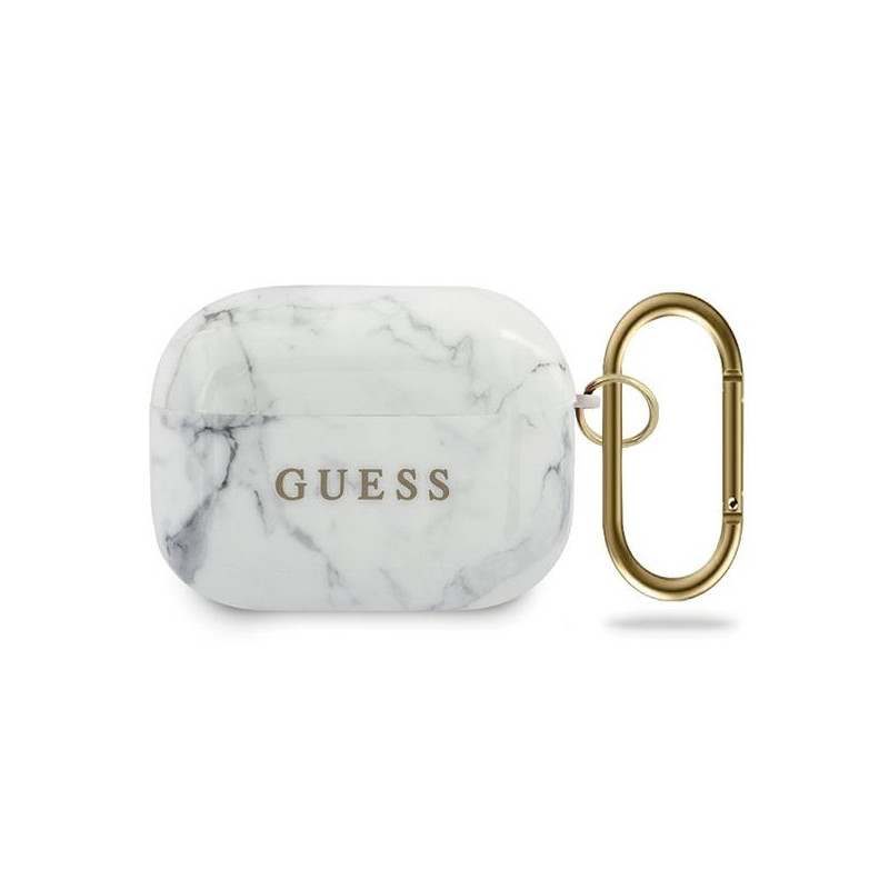 Guess Marble Collection dėklas, skirtas AirPods Pro - baltas