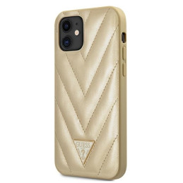 Guess V-Quilted Collection dėklas iPhone 12 mini - auksinis