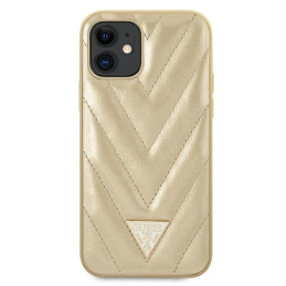 Guess V-Quilted Collection dėklas iPhone 12 mini - auksinis