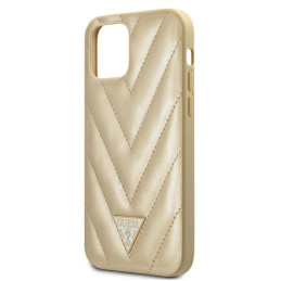 Guess V-Quilted Collection dėklas iPhone 12 mini - auksinis