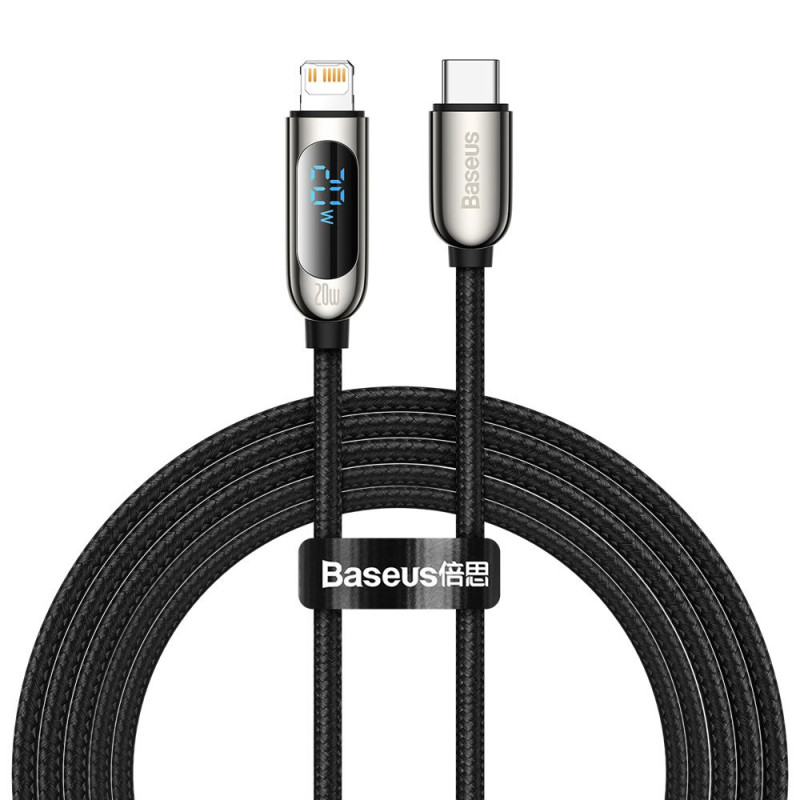 Baseus CATLSK-A01 Lightning – USB-C PD 20W 480Mb/ s 2m laidas – juodas