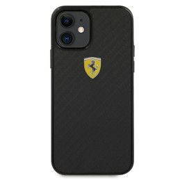 Ferrari On Track Real Carbon dėklas iPhone 12 mini - juodas
