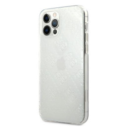 Guess 4G 3D Pattern Collection dėklas, skirtas iPhone 12 Pro Max - skaidrus