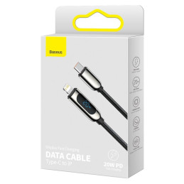 Baseus CATLSK-A01 Lightning – USB-C PD 20W 480Mb/ s 2m laidas – juodas