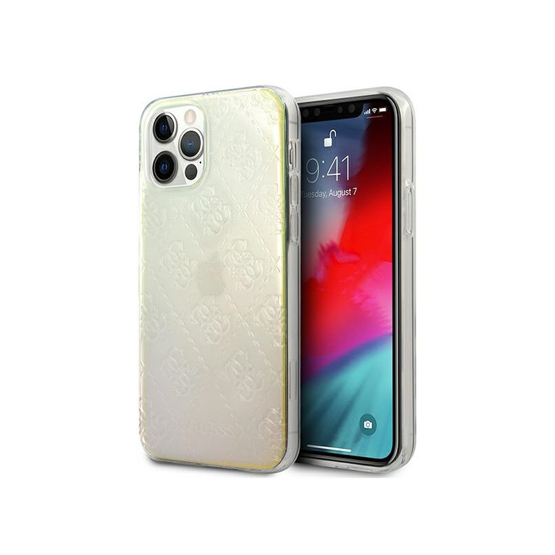 Guess 4G 3D Pattern Collection dėklas, skirtas iPhone 12 / iPhone 12 Pro - vaivorykštis