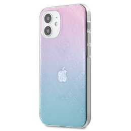 Guess 4G 3D Pattern Collection dėklas iPhone 12 mini - mėlynos ir rožinės spalvos