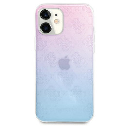 Guess 4G 3D Pattern Collection dėklas iPhone 12 mini - mėlynos ir rožinės spalvos