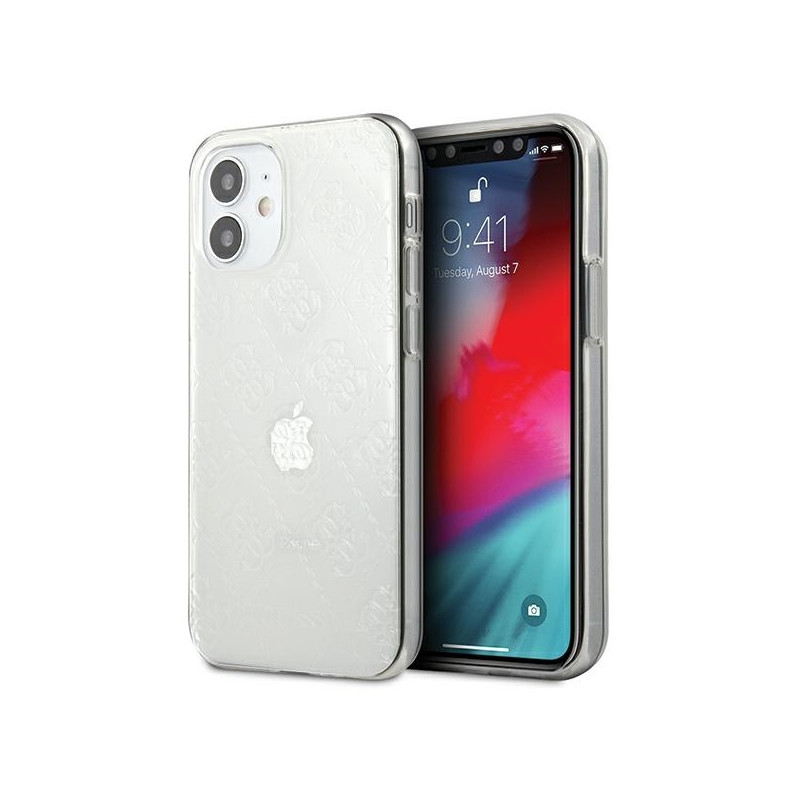 Guess 4G 3D Pattern Collection dėklas iPhone 12 mini - skaidrus